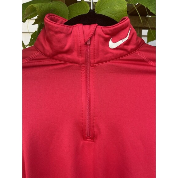 Nike Thermafit Quarter Zip Exercise Top Stretch Red Active Size Medium - Picture 2 of 7